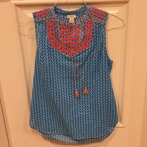 J Crew Embroidered tank
